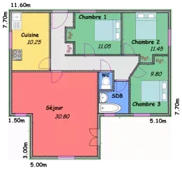 Maison en L T5