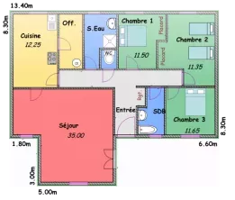 Maison en L T5