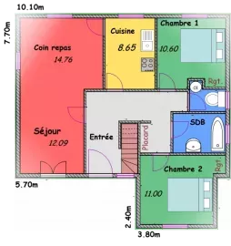 Maisons avec combles T4 en L à étage