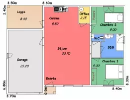 Maison toit plat T3
