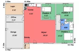Maison toit plat T4