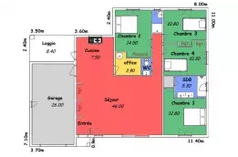 maison toit plat T5